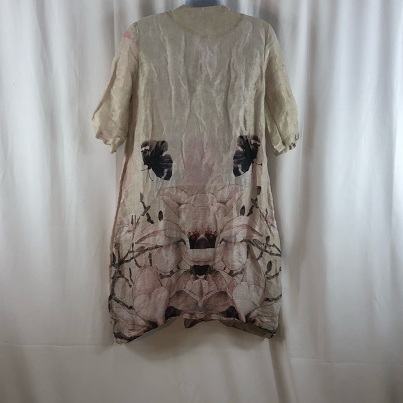 Elenyun Silk/Linen sheer floral half sleeve button front jacket M - Picture 5 of 16